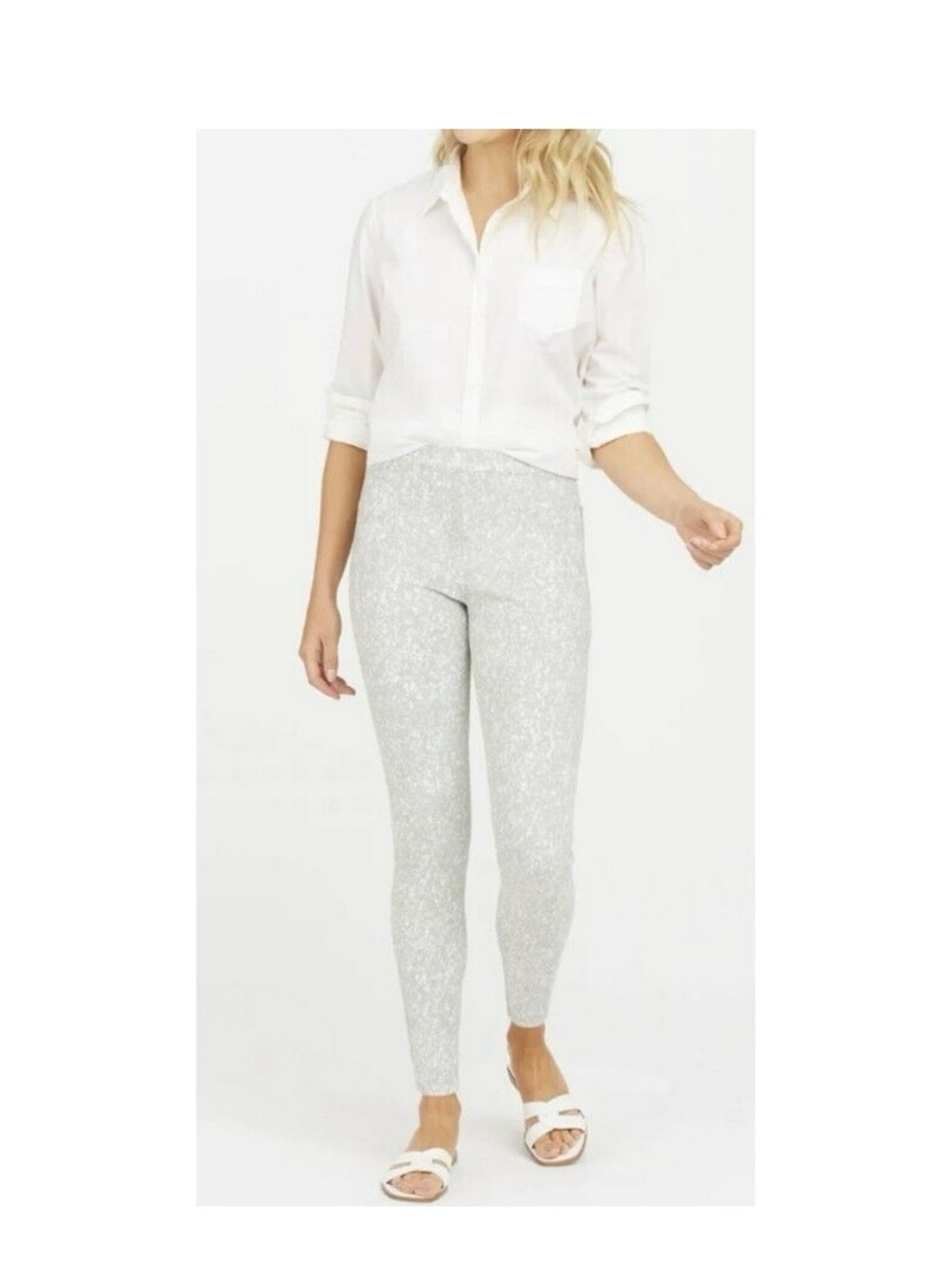 SPANX Light Heather Gray High-Waist Leggings